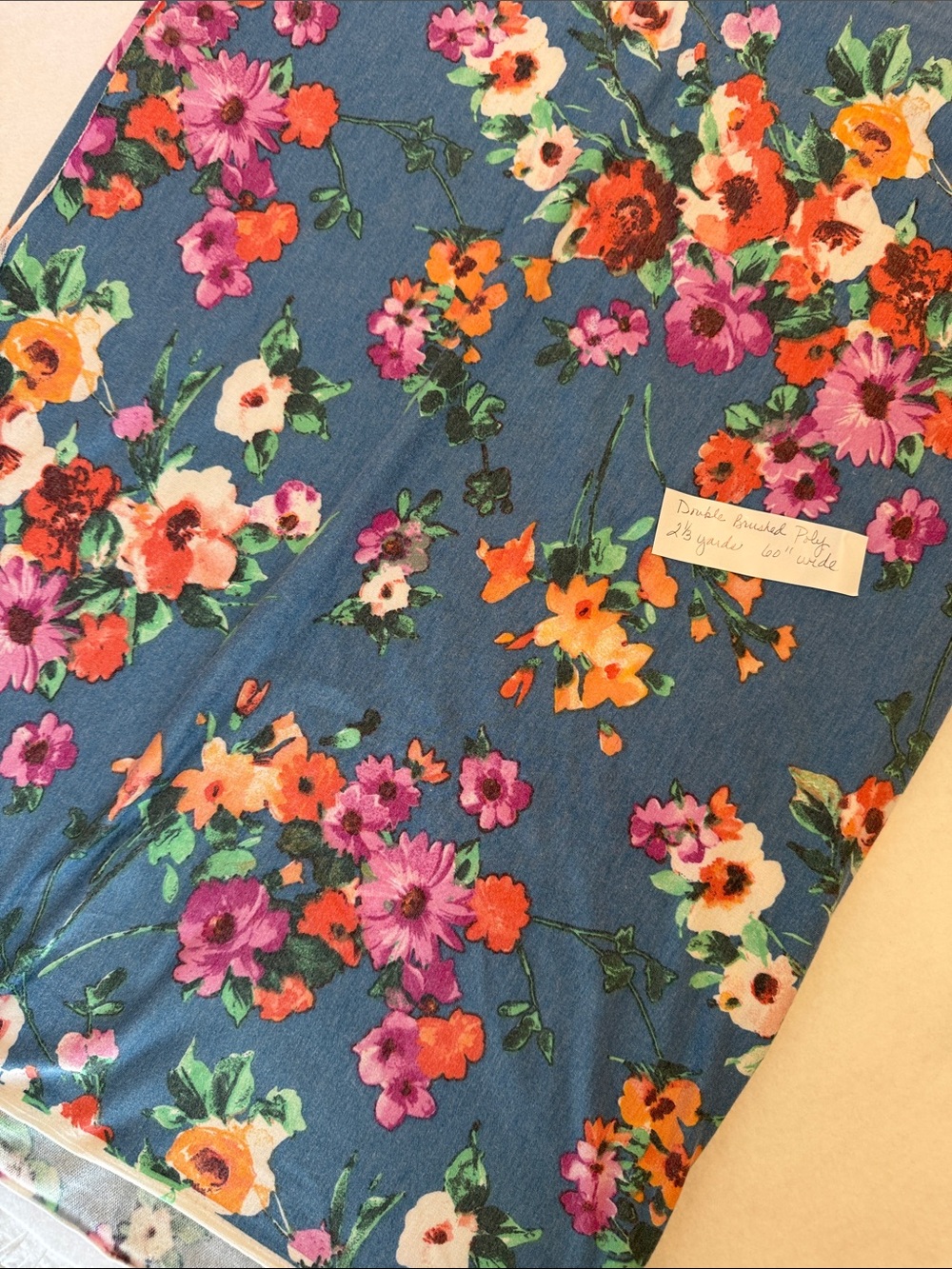 FABRIC Double Brushed Poly Knit 2 1/3 yards 60” Wide